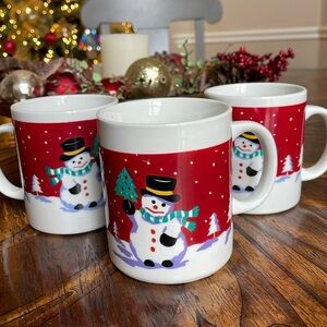 Vintage Holiday Frosty Snowman Mugs